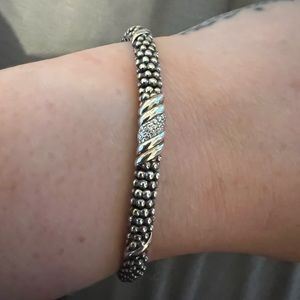 Lagos caviar diamond rope bracelet
